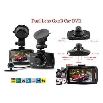 Автомобильный видеорегистратор G30B Car DVR 2.7 LCD HD 1080P с двумя камерами