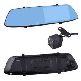 Автомобильный видеорегистратор-зеркало L-1001C+ выносная камера, 5'', 1080P Full HD